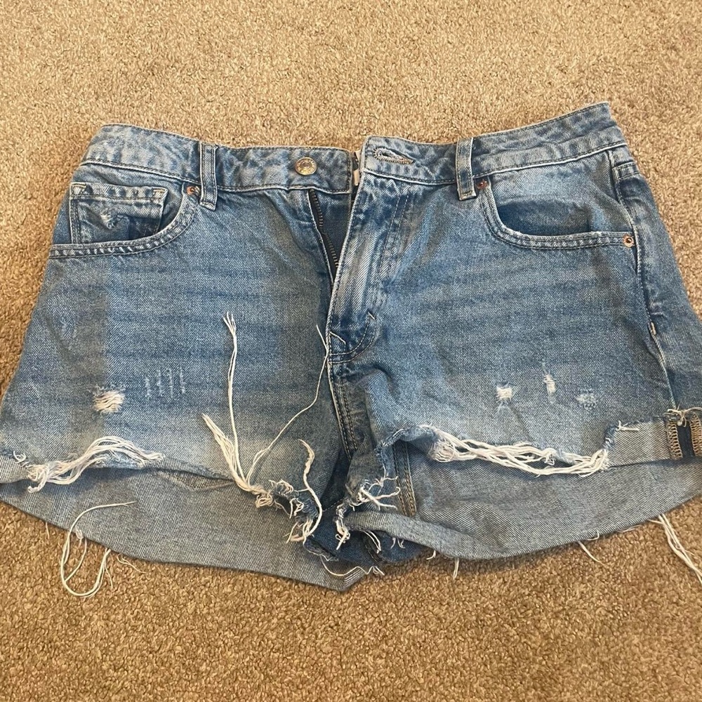 Forever 21 Blue Distressed Jean Shorts